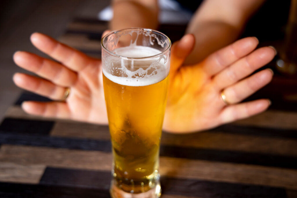 Alcoholic beverage highlighting the challenges of quitting drinking
